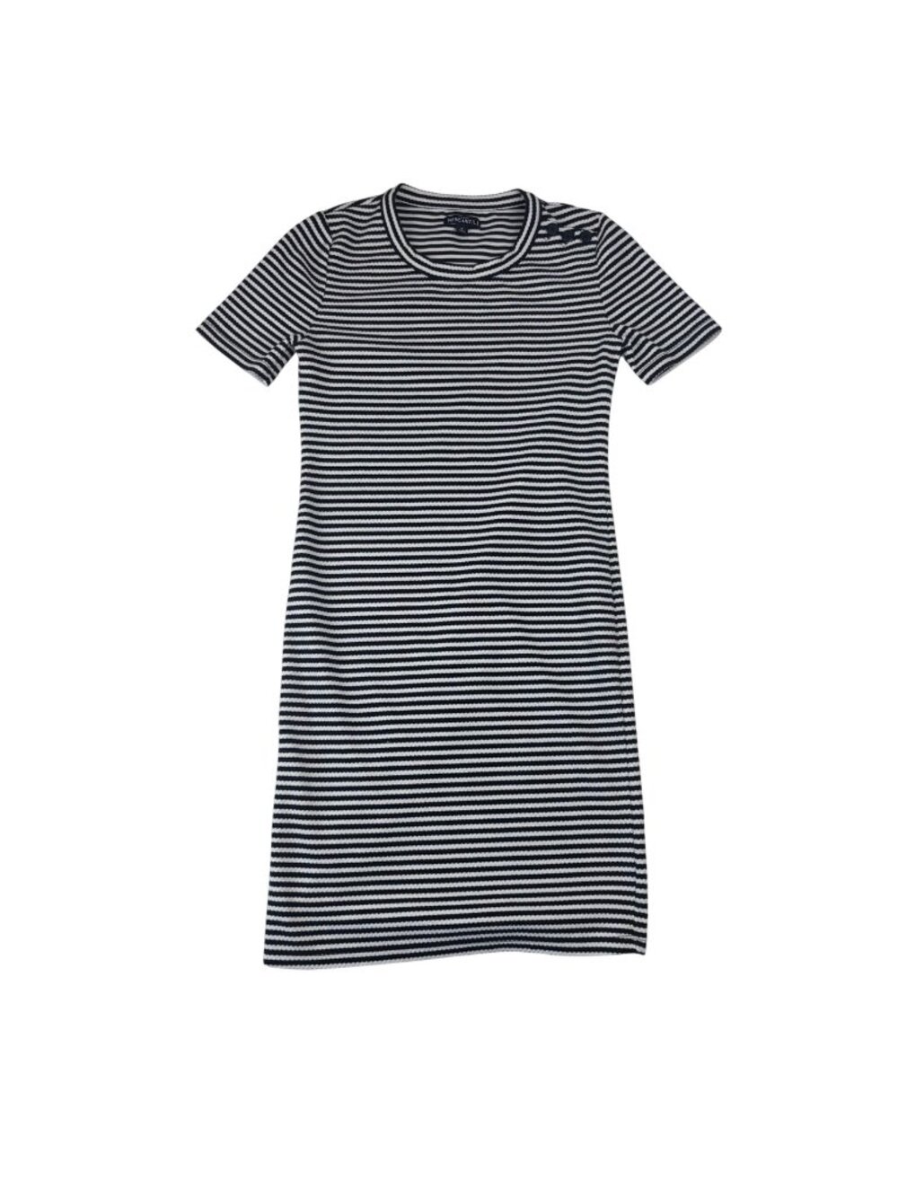 ✨3/$30 J.Crew Mercantile S Black & White Striped Knit Dress Short Sleeve Fitted